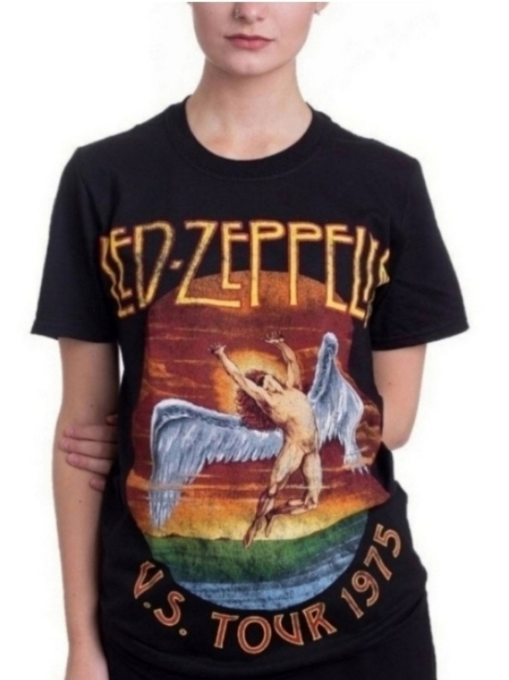 Led Zeppelin US Tour 1975 Tee Sz S